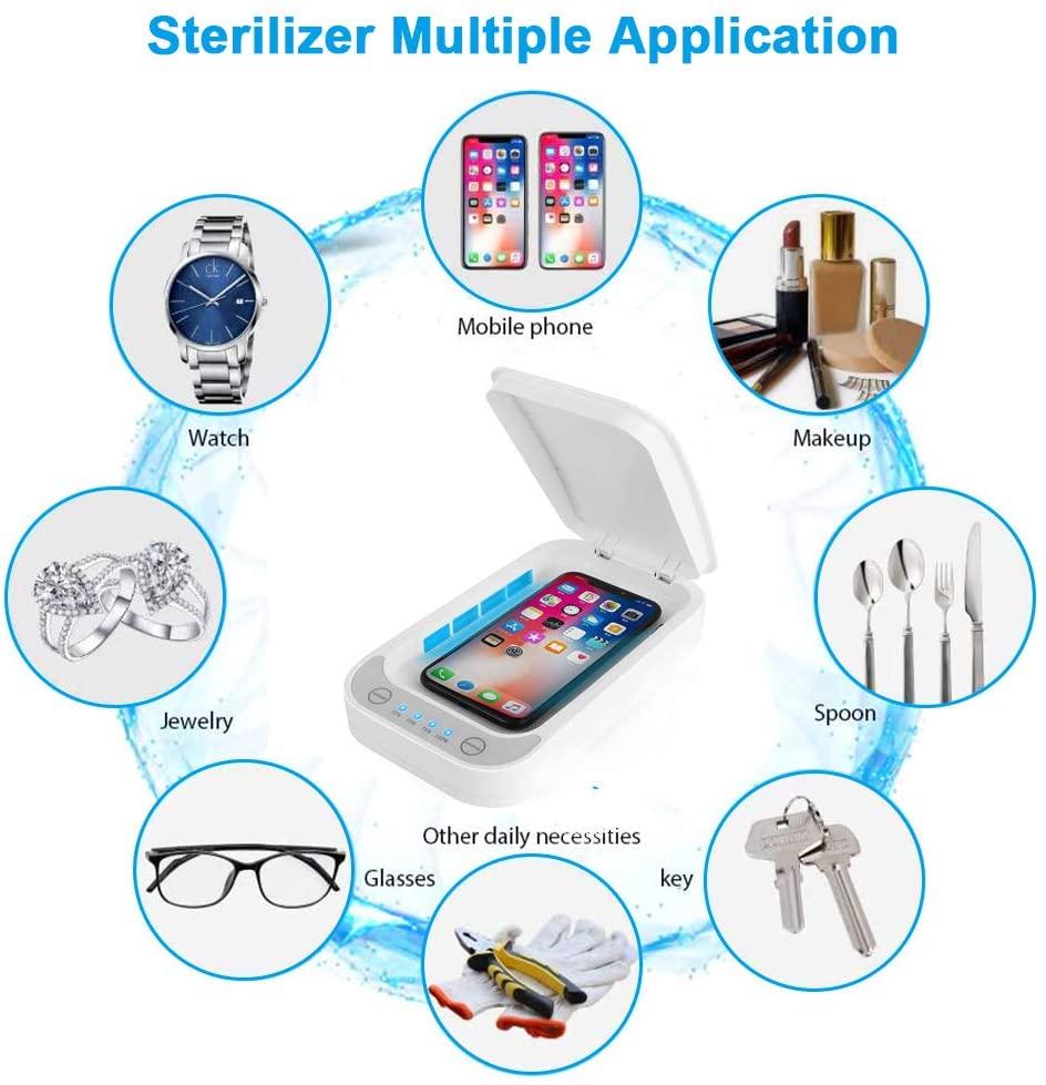 UV Sanitizer Sterilizer for Smart Phones, Masks, Keys, Jewelry with Wireless Charging and Aromatherapy My Moppet Shop 