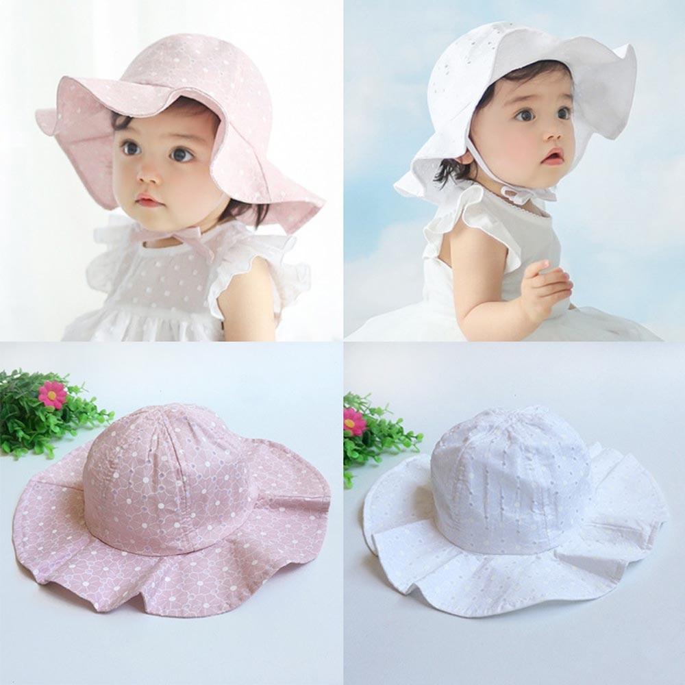 Chic Baby Sun Hat in White and Pink Accessories My Moppet Shop 