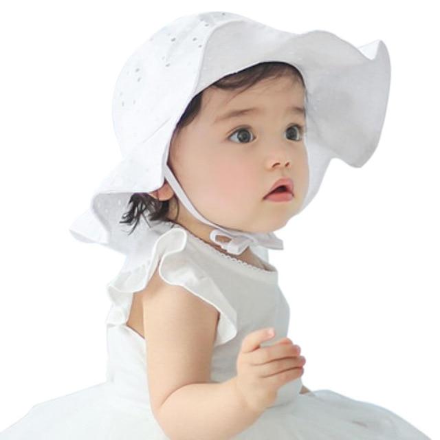 Chic Baby Sun Hat in White and Pink Accessories My Moppet Shop White United States 