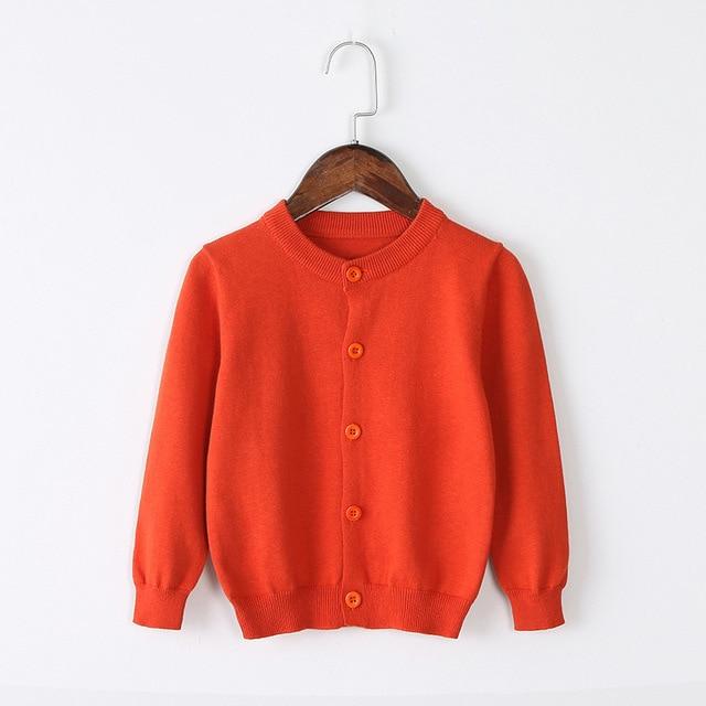 Girls Cardigan Sweater School Uniform - Tangerine Clothing My Moppet Shop Orange 4T United States