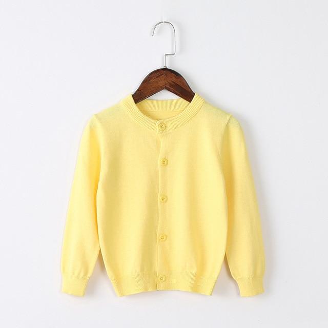 Girls Cardigan Sweater School Uniform - Buttercup Yellow Clothing My Moppet Shop Buttercup 4T United States